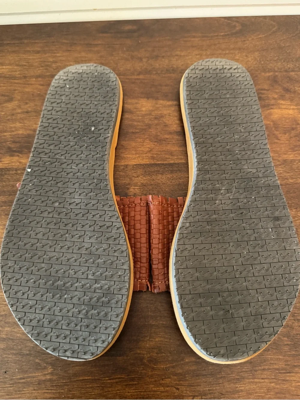Billabong Women's Woven Tan-Brown Slide Sandals size 8